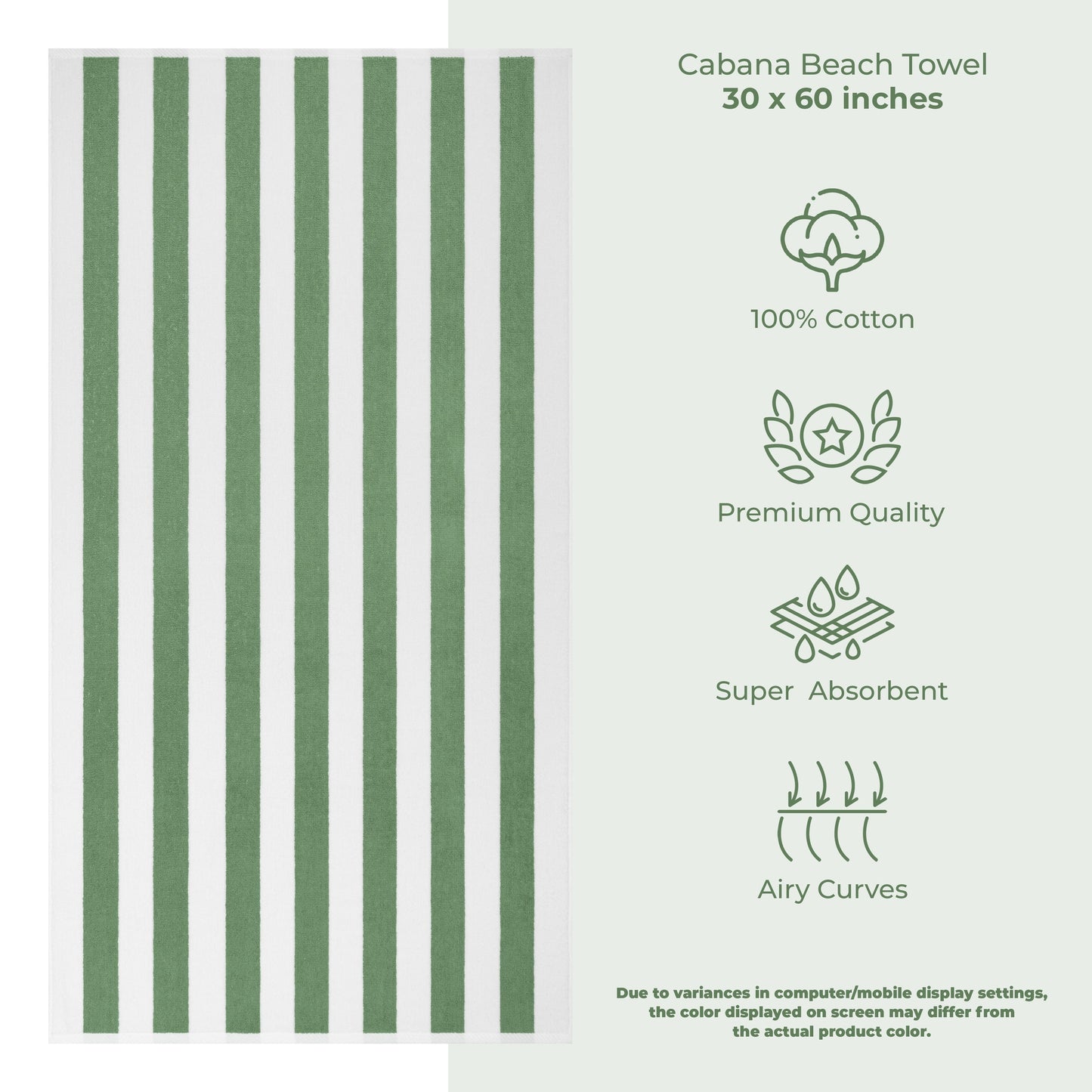 American Soft Linen,100% Cotton 4 Pack Beach Towels, 30 x 60 Cabana Striped Pool Towels