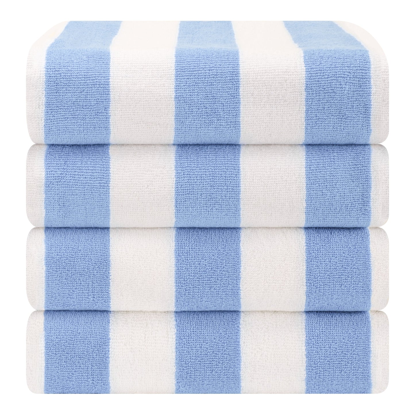 American Soft Linen,100% Cotton 4 Pack Beach Towels, 30 x 60 Cabana Striped Pool Towels