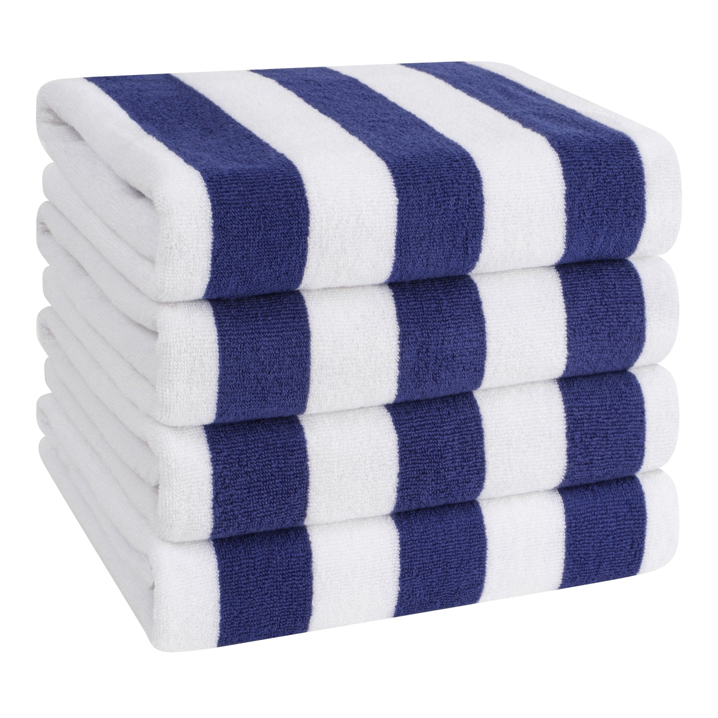 American Soft Linen,100% Cotton 4 Pack Beach Towels, 30 x 60 Cabana Striped Pool Towels