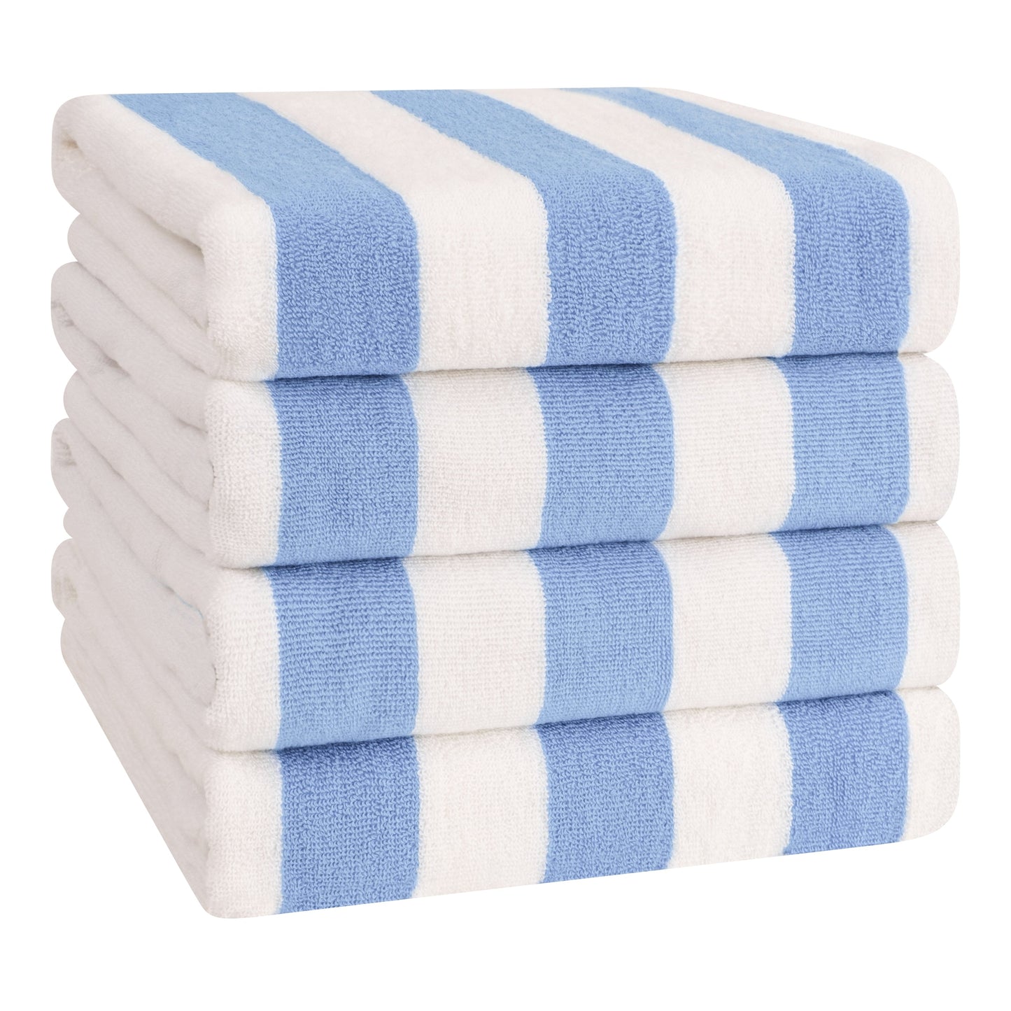 American Soft Linen,100% Cotton 4 Pack Beach Towels, 30 x 60 Cabana Striped Pool Towels