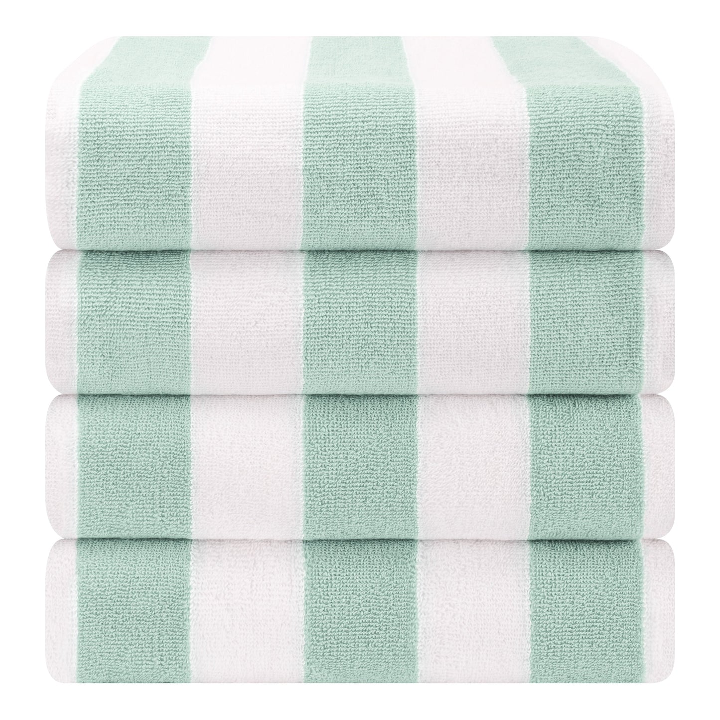 American Soft Linen,100% Cotton 4 Pack Beach Towels, 30 x 60 Cabana Striped Pool Towels