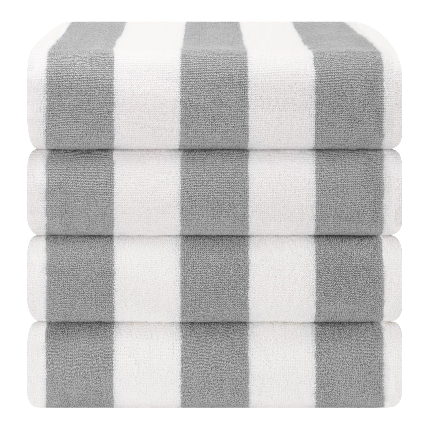 American Soft Linen,100% Cotton 4 Pack Beach Towels, 30 x 60 Cabana Striped Pool Towels