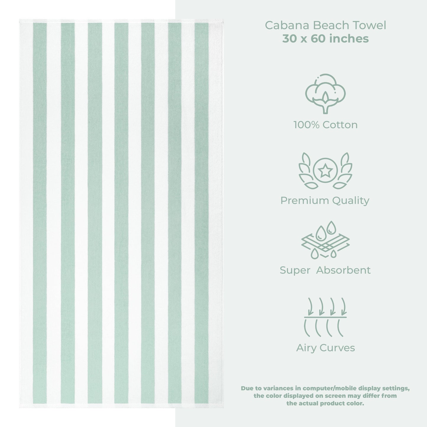 American Soft Linen,100% Cotton 4 Pack Beach Towels, 30 x 60 Cabana Striped Pool Towels