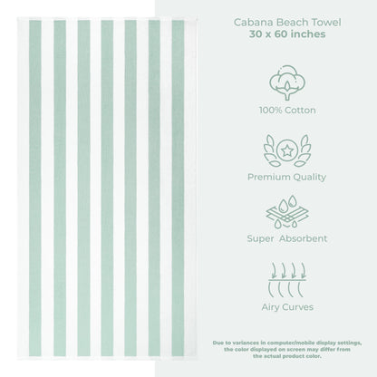 American Soft Linen,100% Cotton 4 Pack Beach Towels, 30 x 60 Cabana Striped Pool Towels