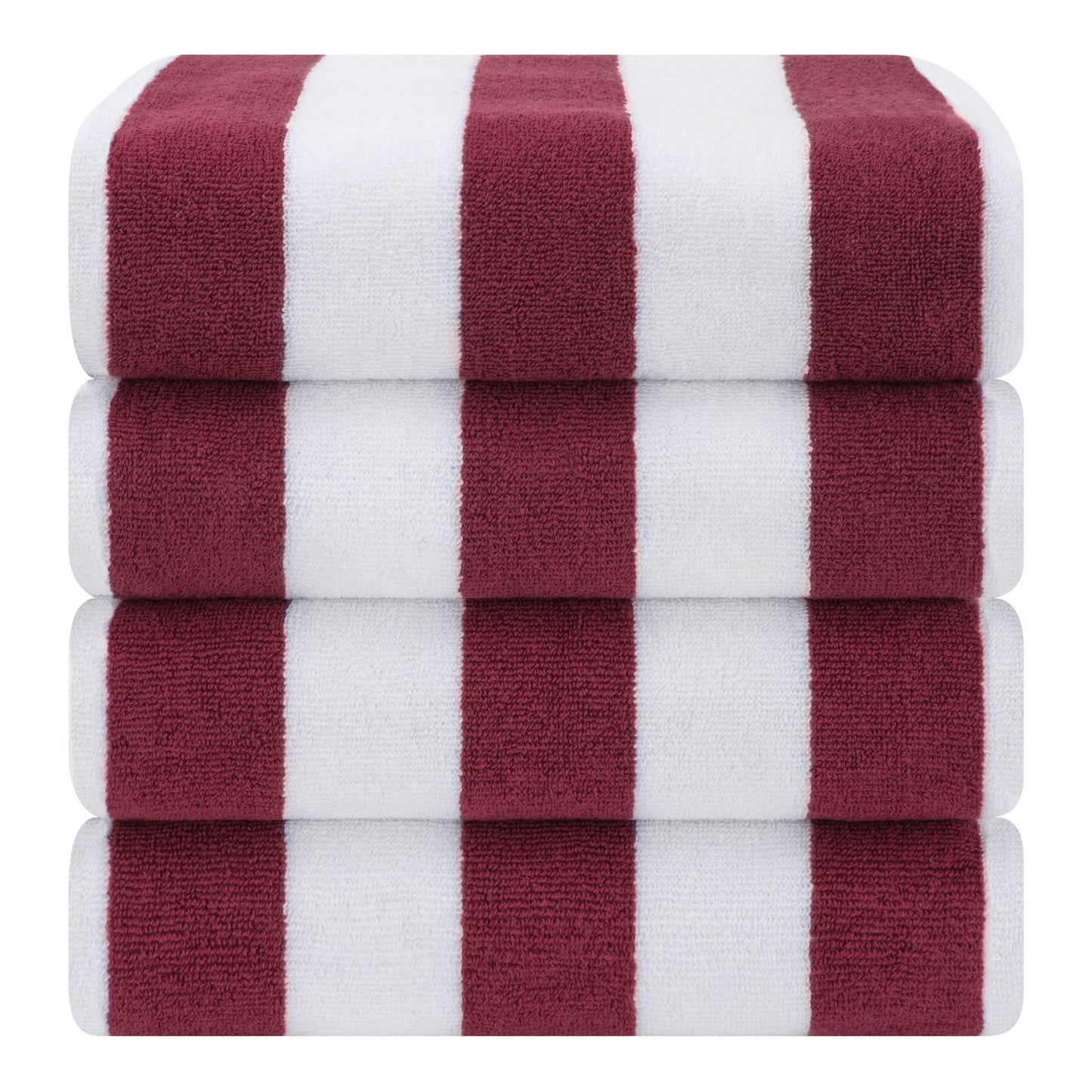 American Soft Linen,100% Cotton 4 Pack Beach Towels, 30 x 60 Cabana Striped Pool Towels