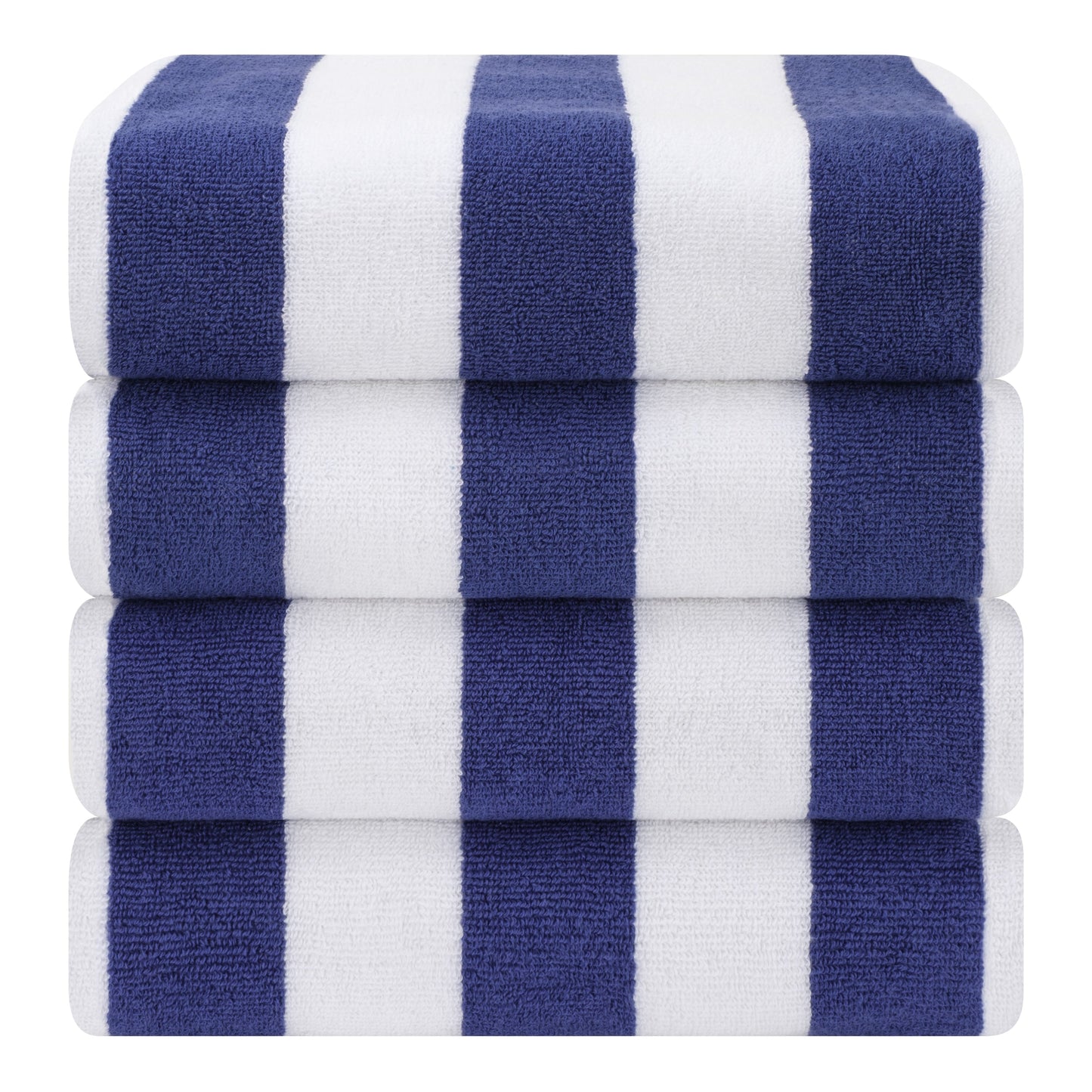American Soft Linen,100% Cotton 4 Pack Beach Towels, 30 x 60 Cabana Striped Pool Towels