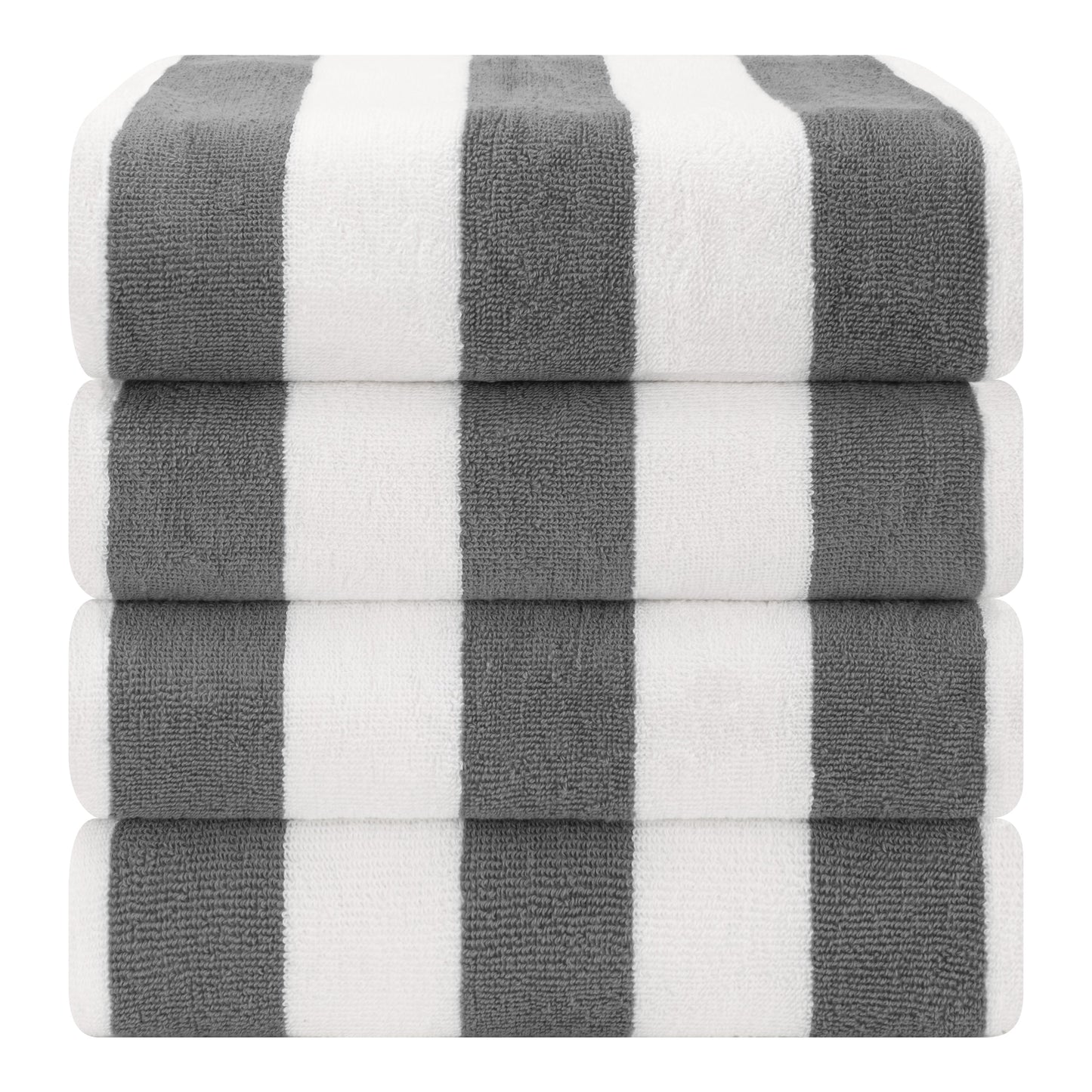 American Soft Linen,100% Cotton 4 Pack Beach Towels, 30 x 60 Cabana Striped Pool Towels