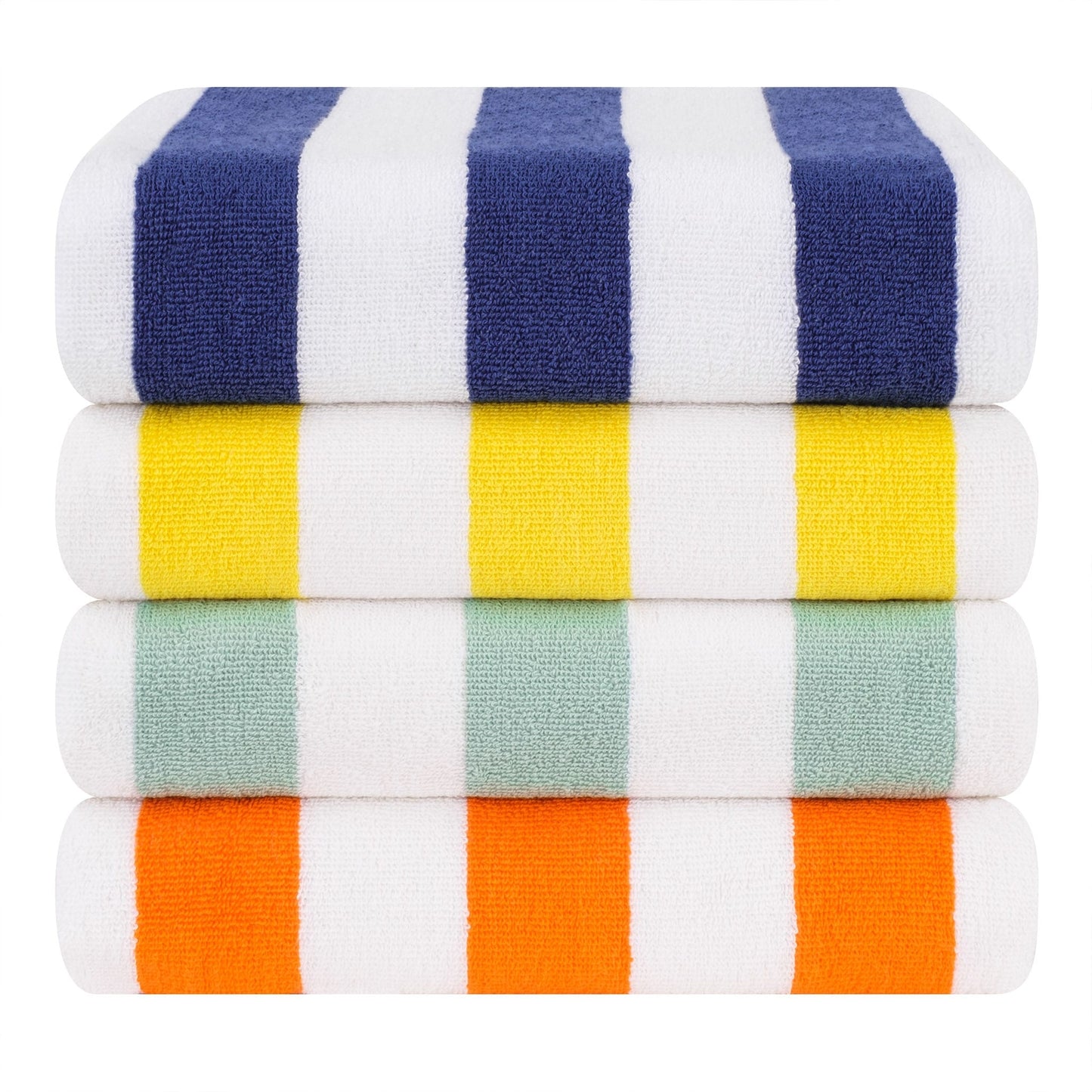 American Soft Linen,100% Cotton 4 Pack Beach Towels, 30 x 60 Cabana Striped Pool Towels