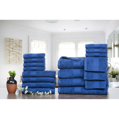 Luxurious Cotton 600 GSM Bathroom Towel Sets by Ample Decor - Set of 18