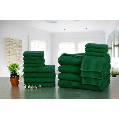 Luxurious Cotton 600 GSM Bathroom Towel Sets by Ample Decor - Set of 18