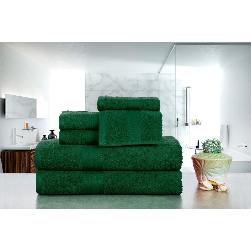 Luxurious Cotton 6- Piece Towel Set 600 GSM Bathroom Towel Set by Ample Decor