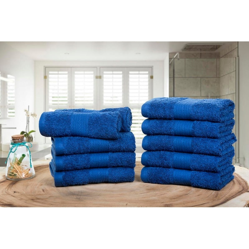 Luxurious Cotton 600GSM Soft Wash Cloths 12X12 Inch by Ample Decor - 10 Pcs