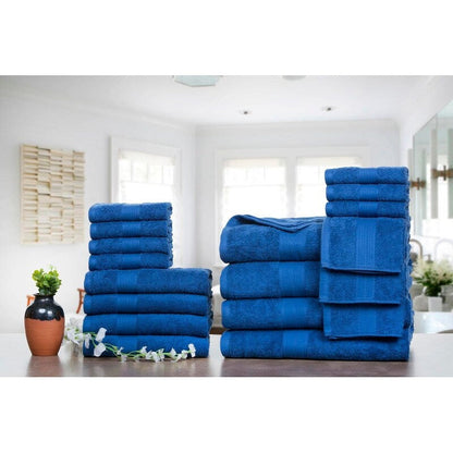 Luxurious Cotton 600 GSM Bathroom Towel Sets by Ample Decor - Set of 18