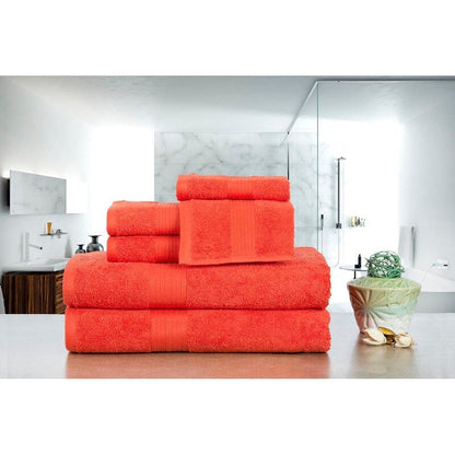 Luxurious Cotton 6- Piece Towel Set 600 GSM Bathroom Towel Set by Ample Decor