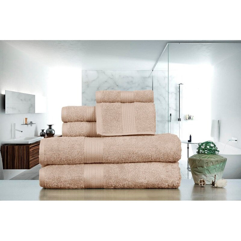 Luxurious Cotton 6- Piece Towel Set 600 GSM Bathroom Towel Set by Ample Decor