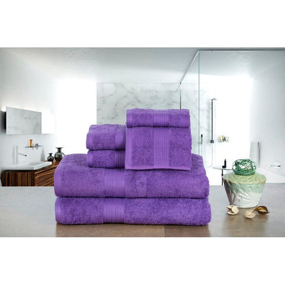Luxurious Cotton 6- Piece Towel Set 600 GSM Bathroom Towel Set by Ample Decor