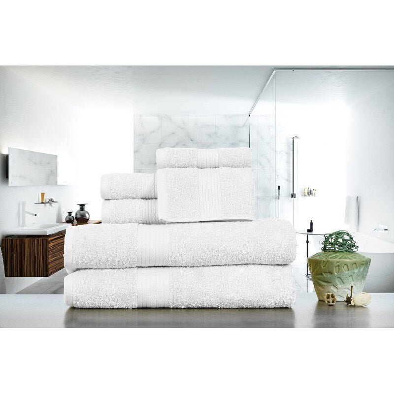 Luxurious Cotton 6- Piece Towel Set 600 GSM Bathroom Towel Set by Ample Decor