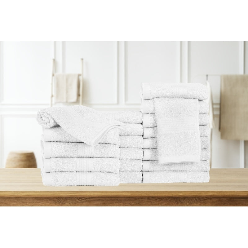 Pure Cotton 600GSM Face Cloths 12X12 Inch by Ample Decor - 20 Pcs