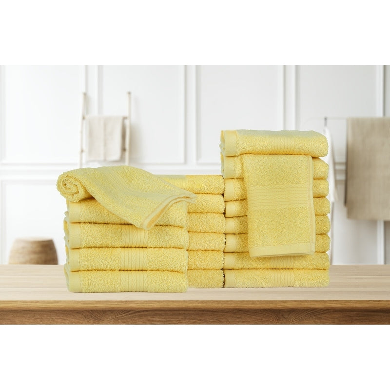 Pure Cotton 600GSM Face Cloths 12X12 Inch by Ample Decor - 20 Pcs