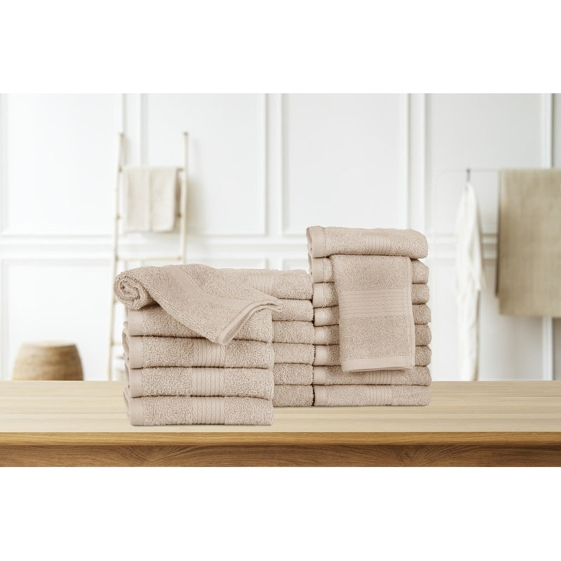 Pure Cotton 600GSM Face Cloths 12X12 Inch by Ample Decor - 20 Pcs