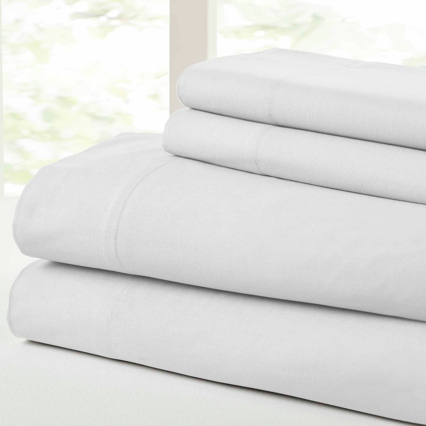 Modern Threads Vintage Washed Cotton 4-Piece Bed Sheet Set