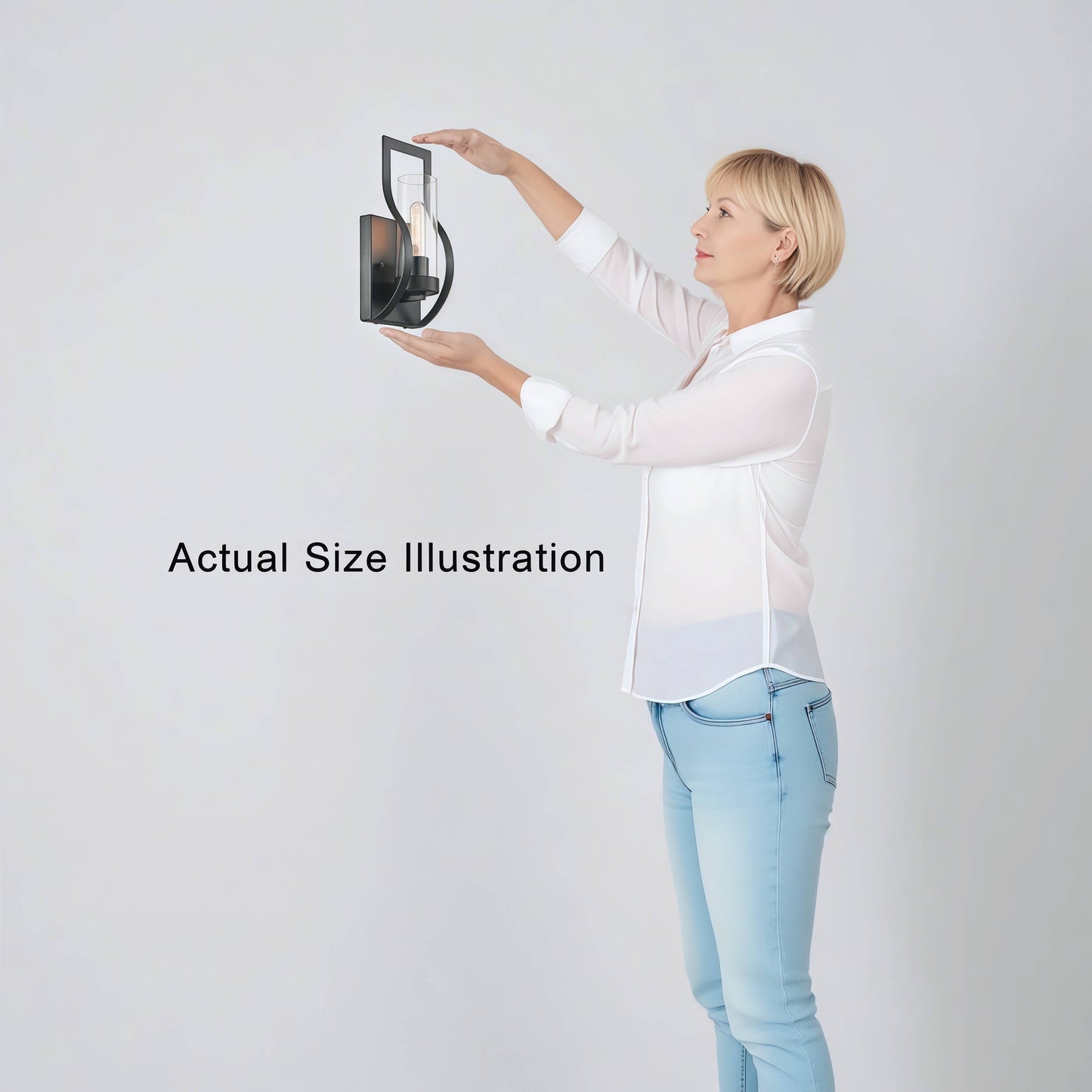 Anastasia 1 Light Wall Sconce with Clear Glass Shade and Curved Frame