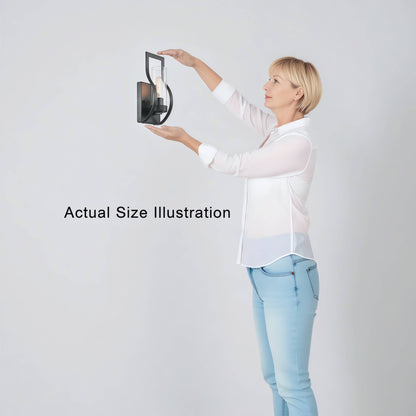 Anastasia 1 Light Wall Sconce with Clear Glass Shade and Curved Frame