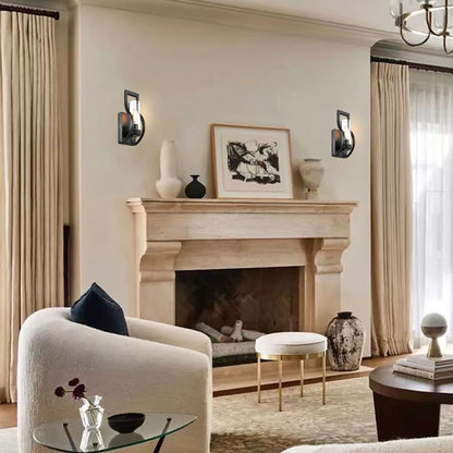 Anastasia 1 Light Wall Sconce with Clear Glass Shade and Curved Frame