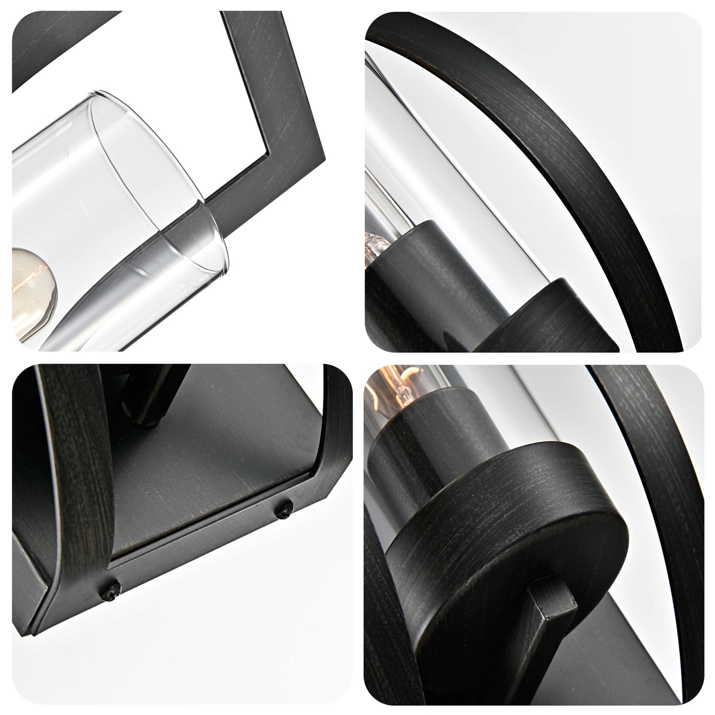 Anastasia 1 Light Wall Sconce with Clear Glass Shade and Curved Frame