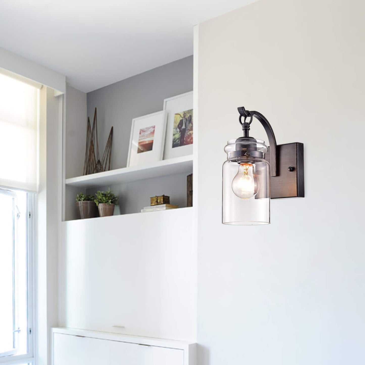 Anastasia Antique Black Single Light Wall Sconce