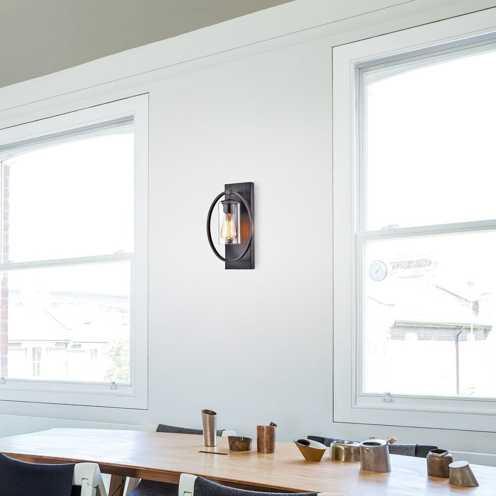 Anastasia Single Light Wall Sconce with Clear Glass Shade