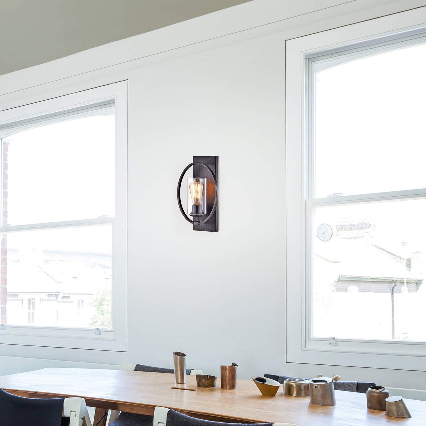 Anastasia Single Light Wall Sconce with Clear Glass Shade