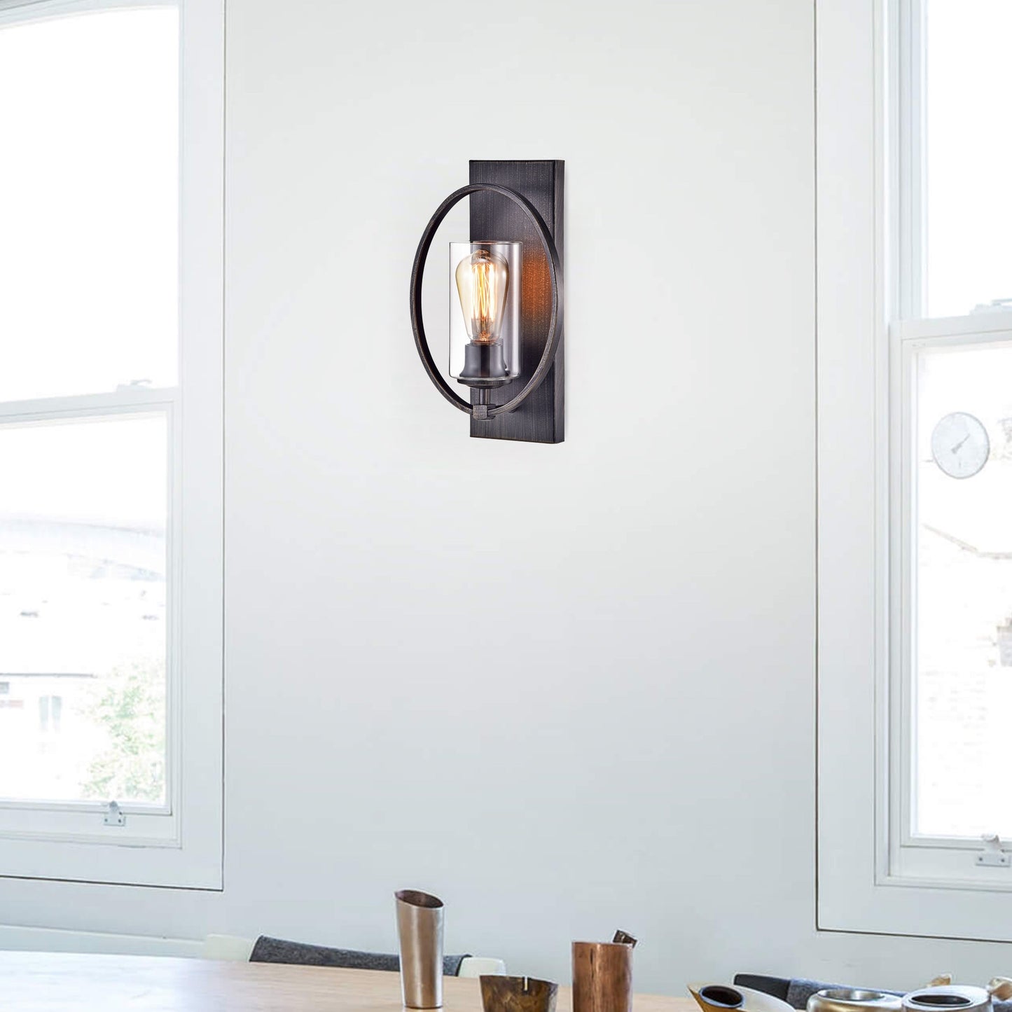 Anastasia Single Light Wall Sconce with Clear Glass Shade