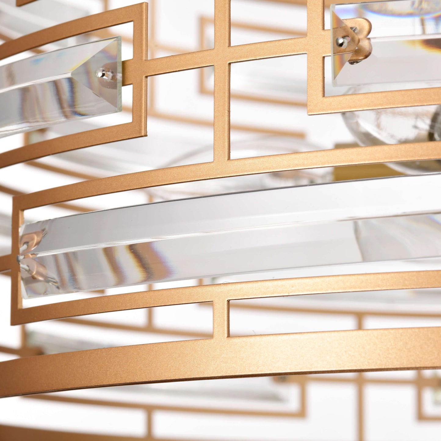 Anita Drum Shade Chandelier with Clear Glass Prism