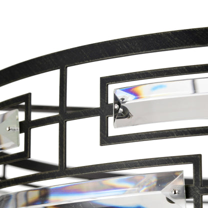 Anita Drum Shade Chandelier with Clear Glass Prism