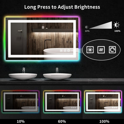 Anti-Fog RGB Backlit & LED Frontlit Bathroom Mirror