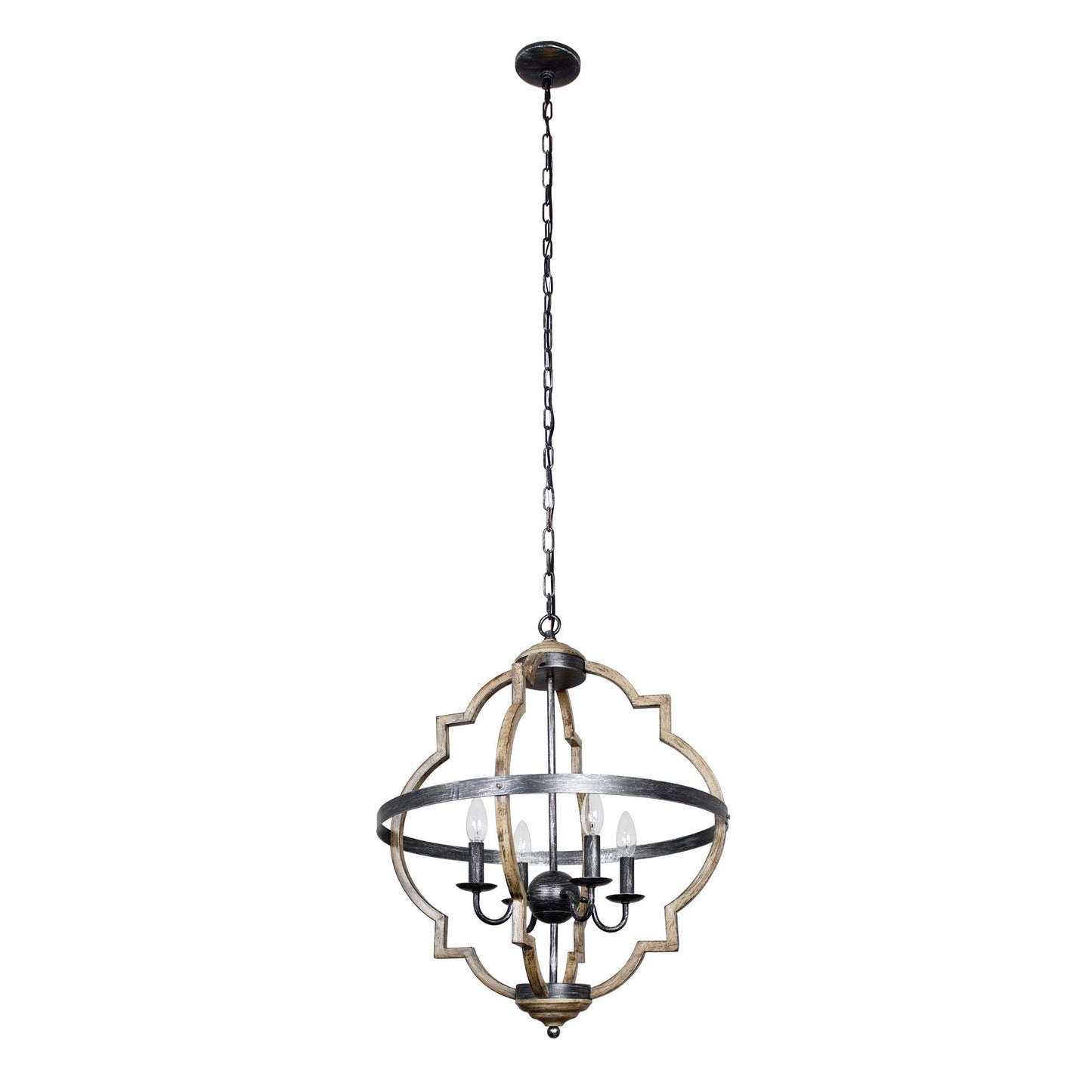 Farmhouse Distressed Metal 4-light Candle Chandelier Light Fixture