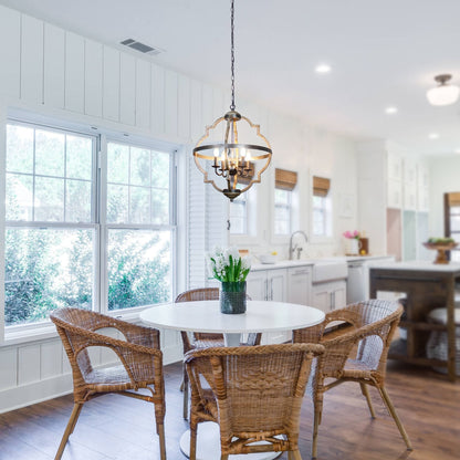 Farmhouse Distressed Metal 4-light Candle Chandelier Light Fixture