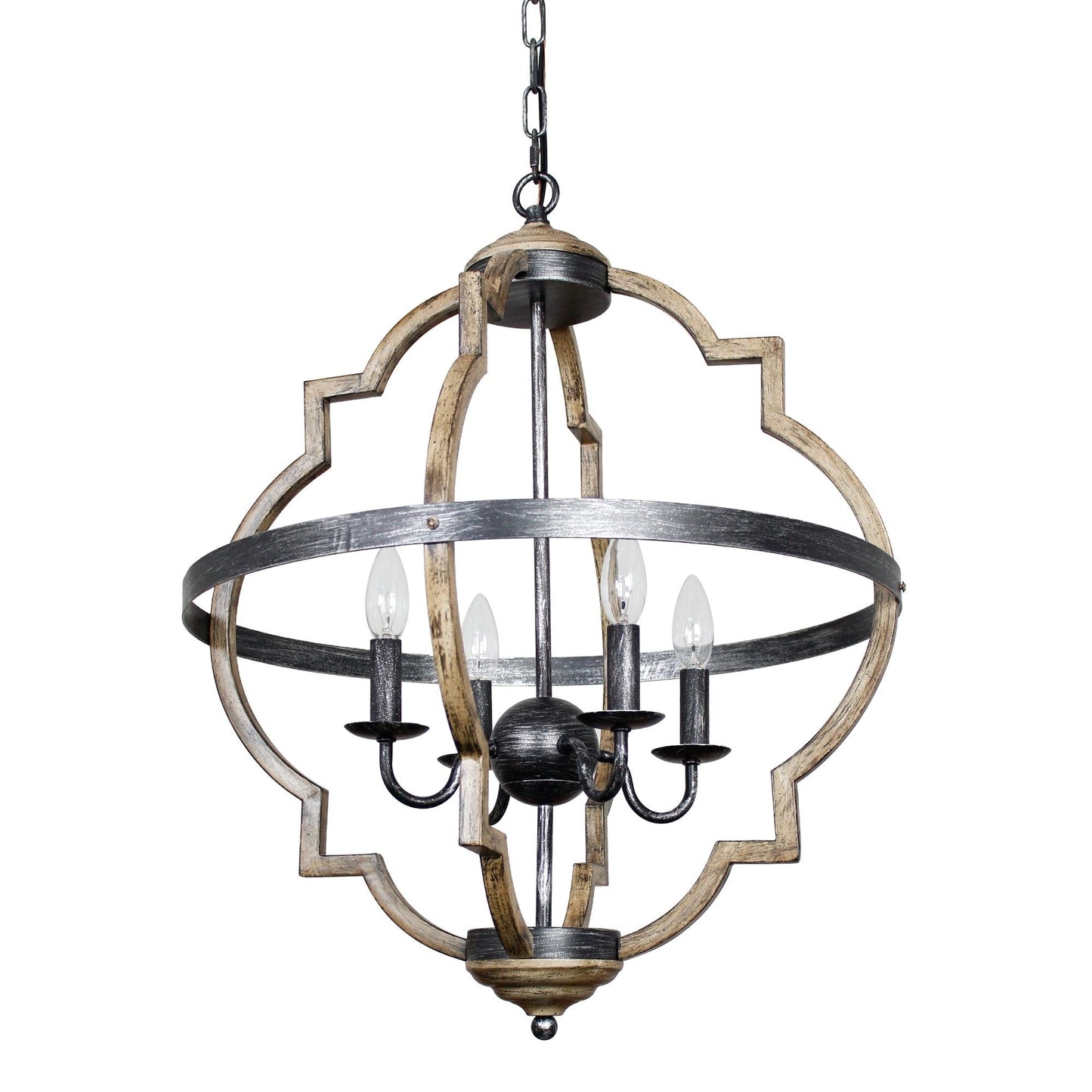 Farmhouse Distressed Metal 4-light Candle Chandelier Light Fixture
