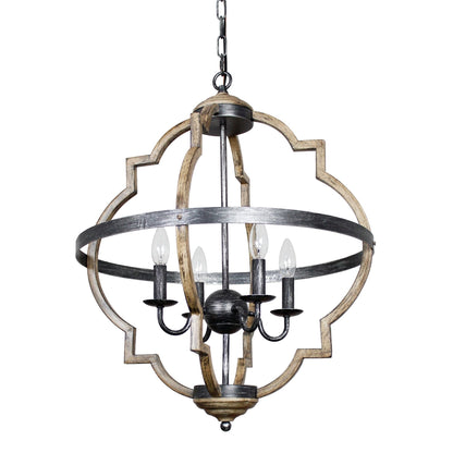 Farmhouse Distressed Metal 4-light Candle Chandelier Light Fixture