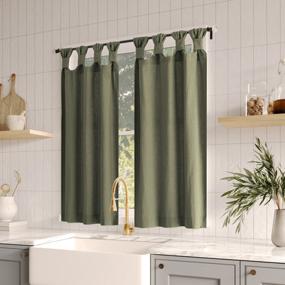 Archaeo Washed Cotton Twist Tab Cafe Curtain Pair