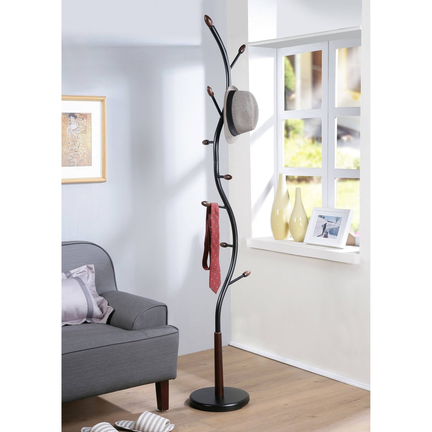 Roundhill Furniture Arles Metal Standing Coat Rack