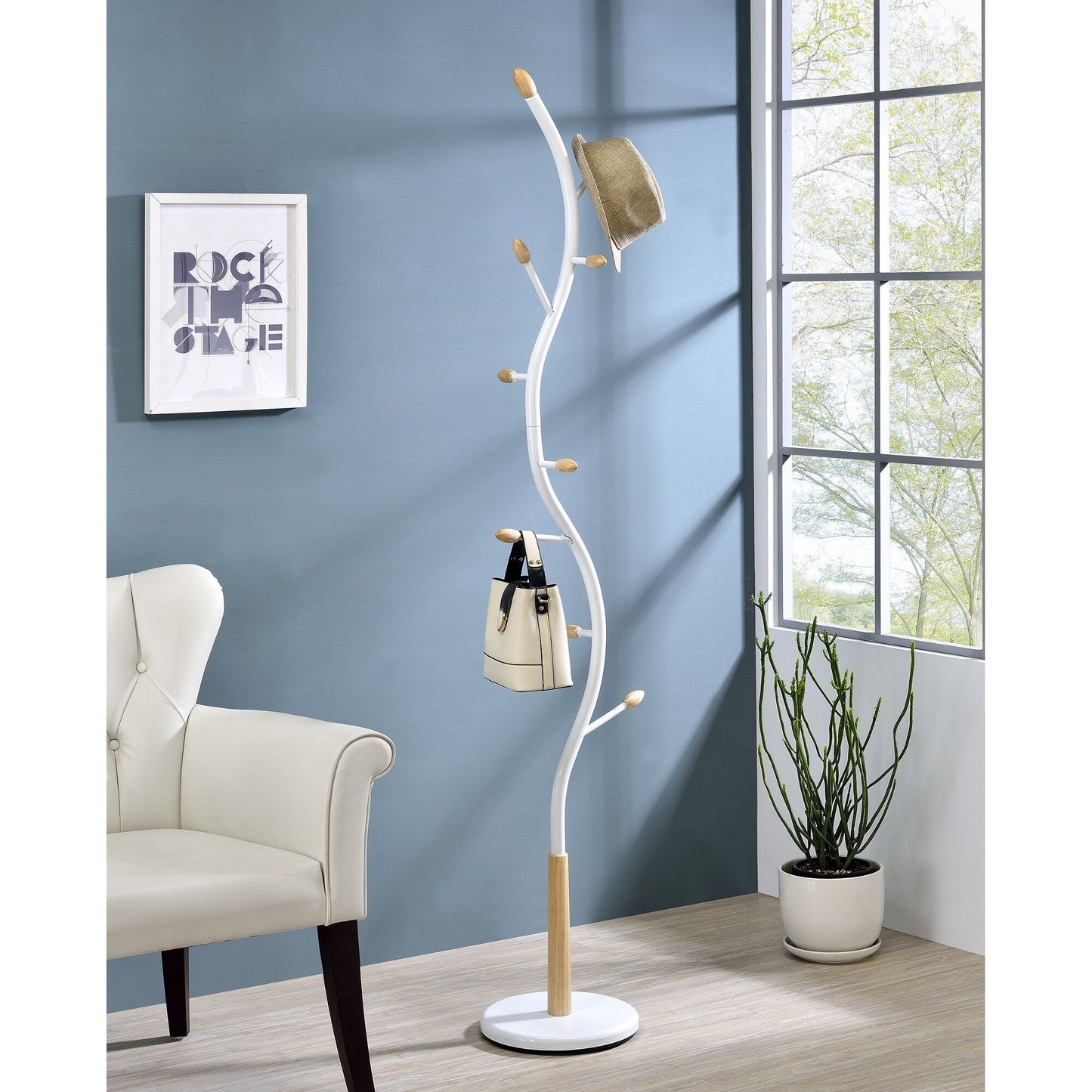 Roundhill Furniture Arles Metal Standing Coat Rack