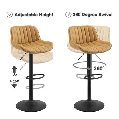 Art Leon Adjustable Height Swivel Barstool, Set of 2
