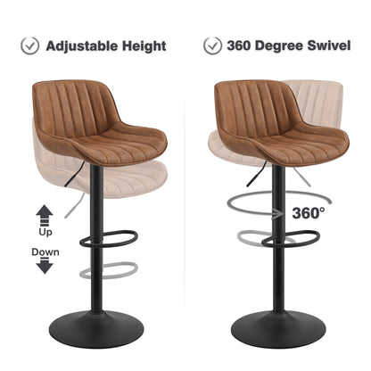 Art Leon Adjustable Height Swivel Barstool, Set of 2