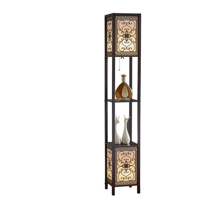 Copper Grove Arans Infinity Heart Shelf 64-inch Espresso Floor Lamp