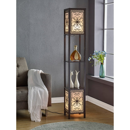 Copper Grove Arans Infinity Heart Shelf 64-inch Espresso Floor Lamp