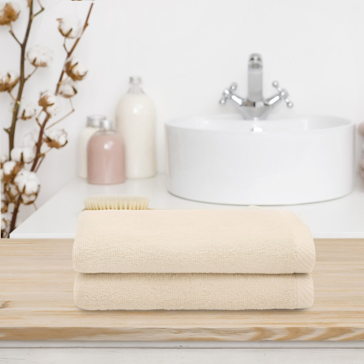 Authentic Hotel and Spa 100% Turkish Cotton Ediree Fingertip Towels - Set of 2