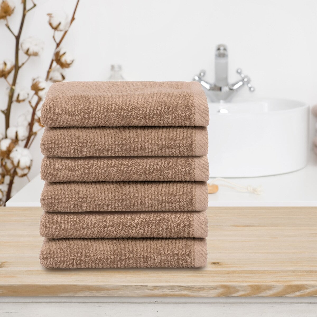 Authentic Hotel and Spa 100% Turkish Cotton Ediree Fingertip Towels - Set of 6