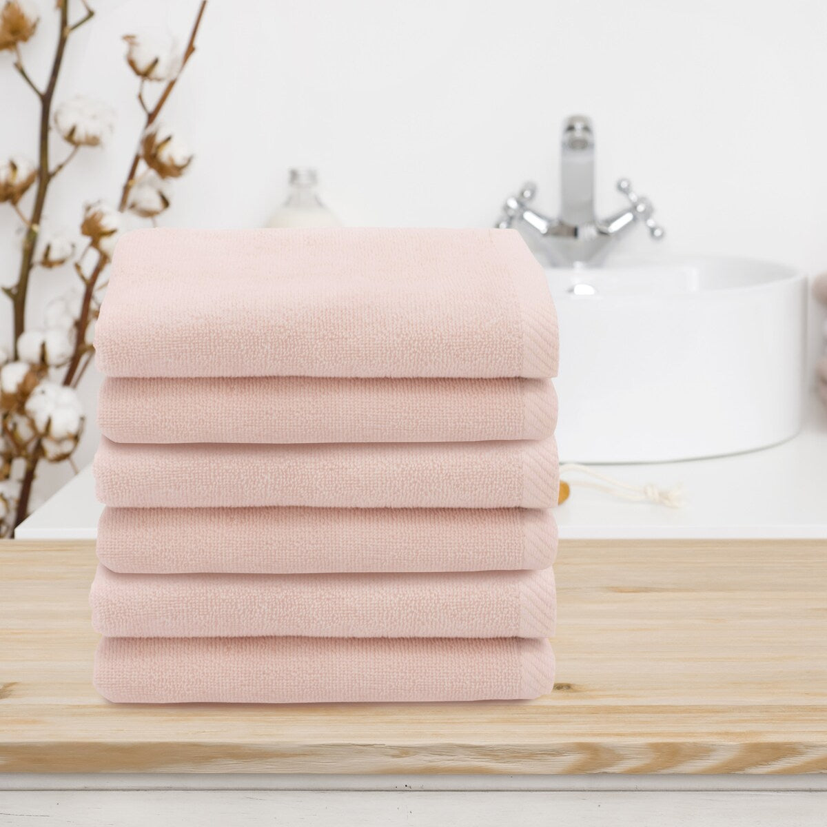Authentic Hotel and Spa 100% Turkish Cotton Ediree Fingertip Towels - Set of 6